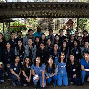 group photo of Asian and Pacific Islander Medical Student Association members at a health fair