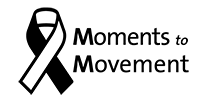 black and white ribbon Text: Moments to Movement