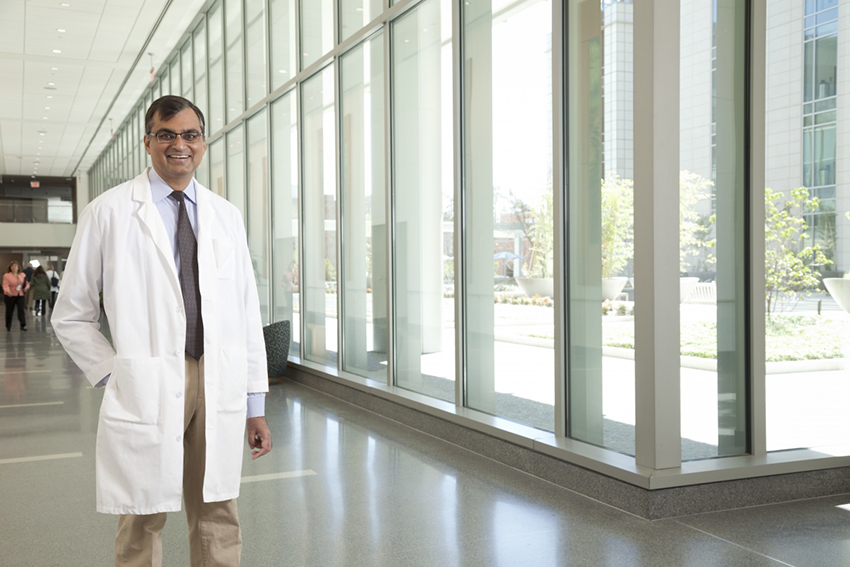 Dr. Dave standing in the Duke Hospital Corridor