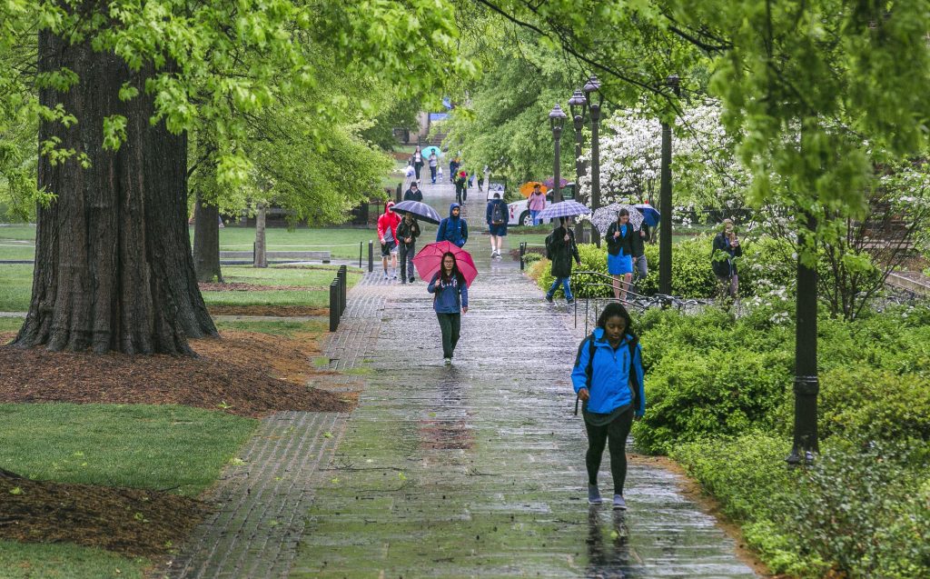Rain on West Campus