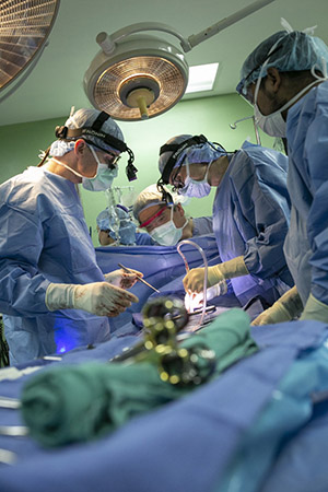 surgical team performing a surgery