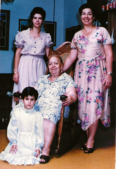 Four generations of women in Gabriela Maradiaga Panayotti's family