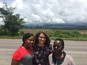 three women outside