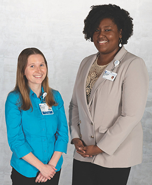 two women standing together