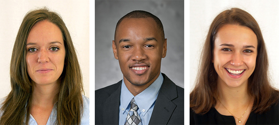 portraits of 3 medical students