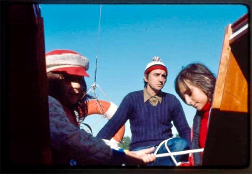 Viviana Martinez-Bianchi on a sailboat