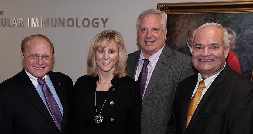 Dr. C. Stephen Foster and Mrs. Frances Foster with Dr. Scott W. Cousins, and Dr. Victor Perez,