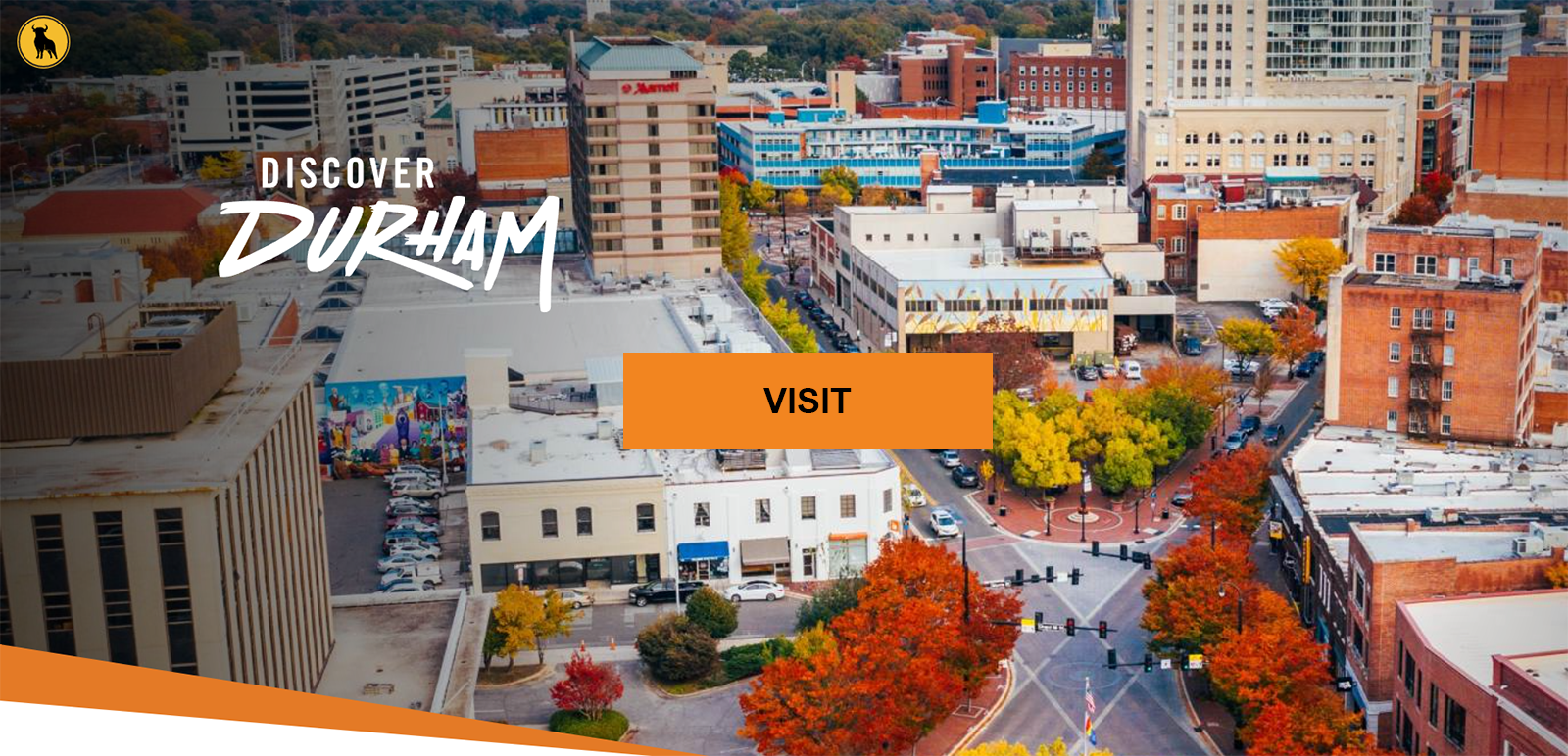 Discover Durham - Arial view of downtown Durham