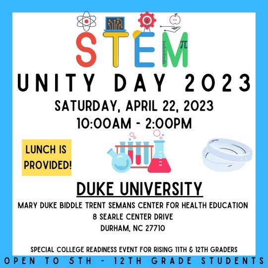 Flyer advertisement for STEM Unity Day 2023