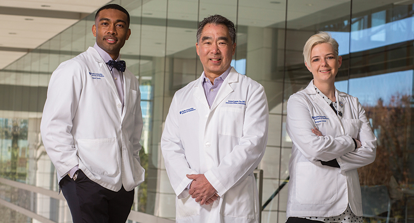 Members of the admissions committee: Edwin Owolo, Linton Yee and Braylee Grisel