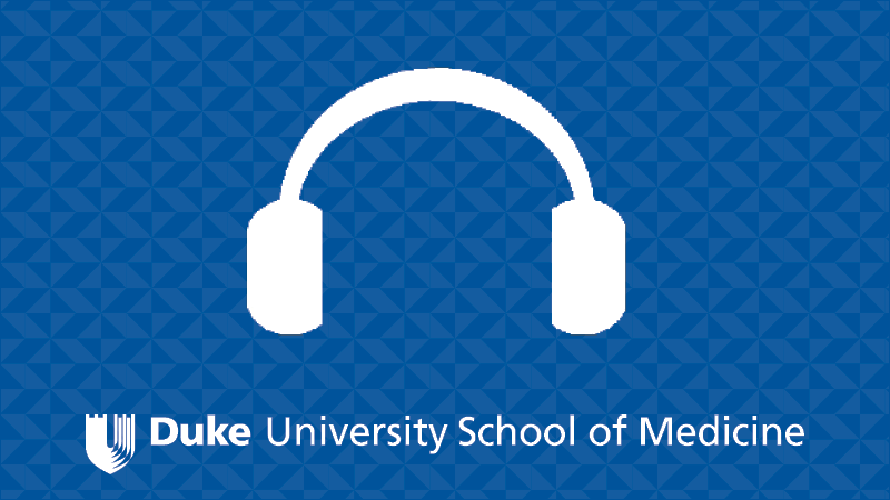 outline of headphones with the School of Medicine logo below