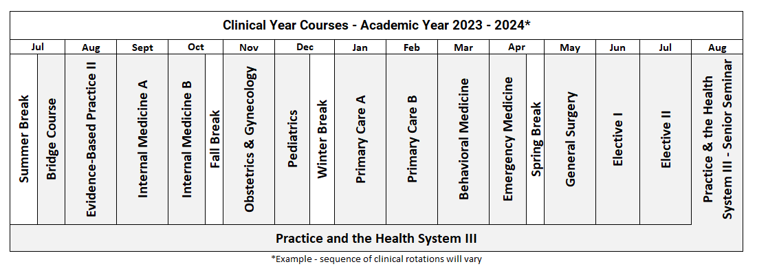 Clinical Year Example Schedule