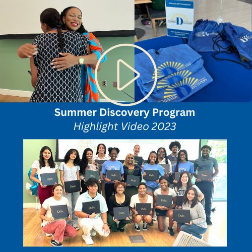 A collage of photos of the Summer Discovery program for undergraduate college students 