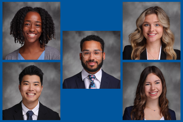 collage of the 5 Duke DPT student leaders