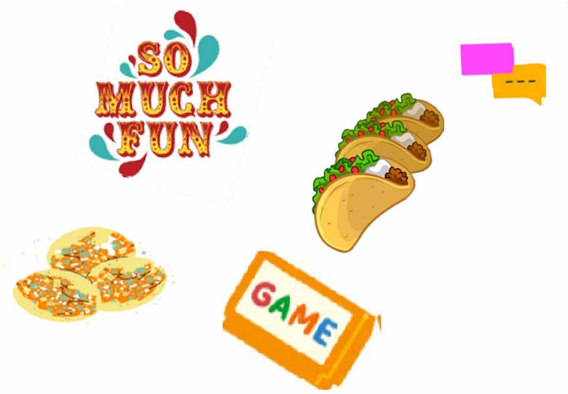 Tacos, game logo, so much fun logo