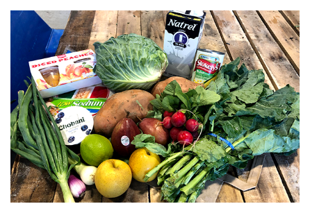 Fruits and vegetables on a table