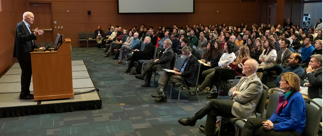 Carl June, MD delivering the Lefkowitz Lecture to an audience