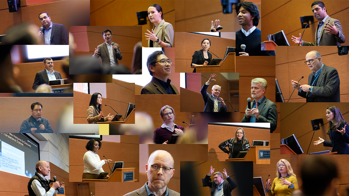 Mosaic of all of the speakers at the Basic Science Symposium