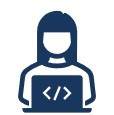 icon of a person sitting behind a computer