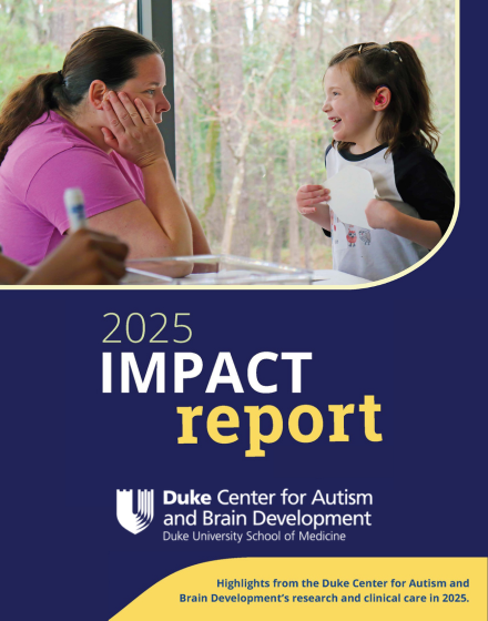 2025 Impact Report cover, Duke Center for Autism