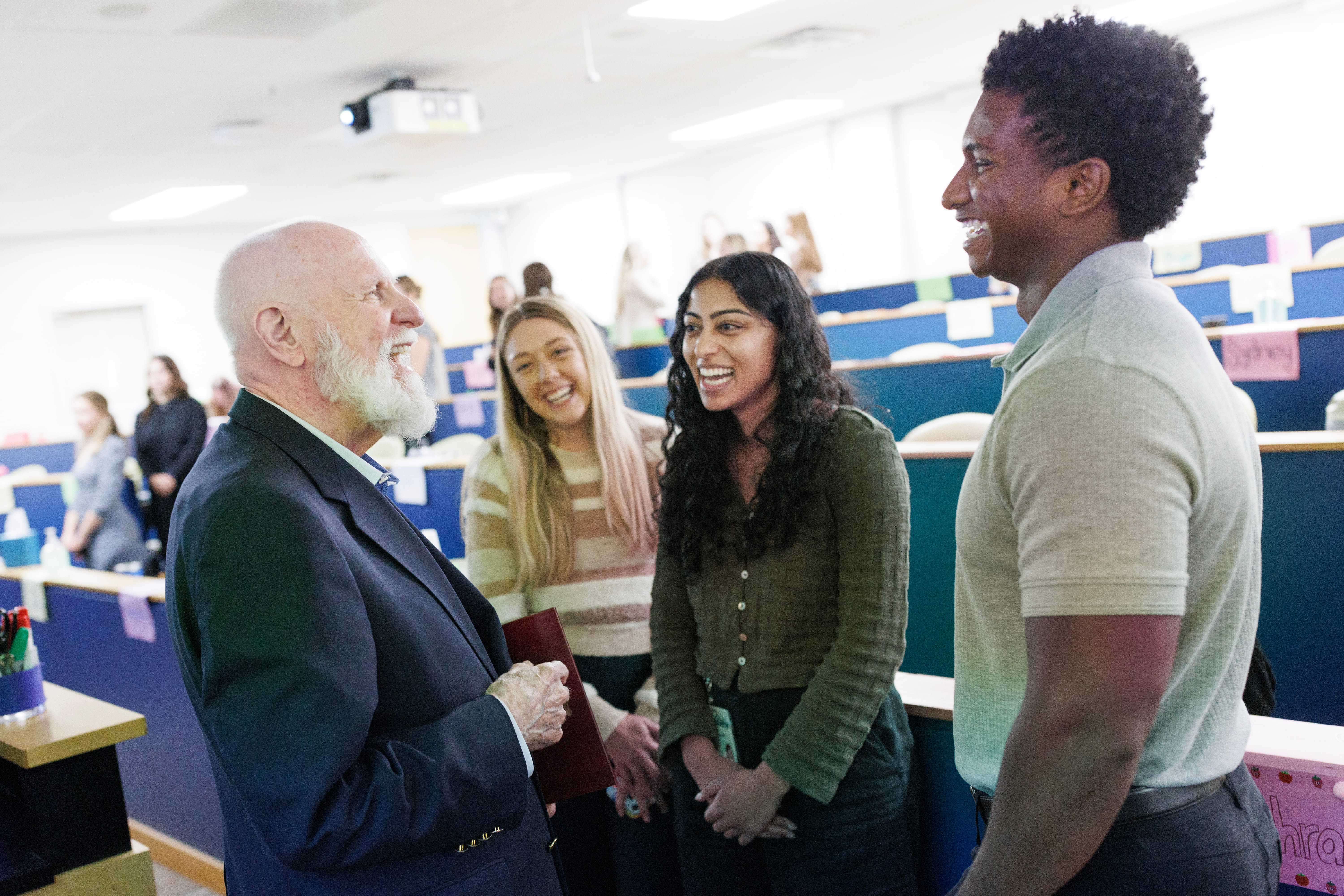 Pioneer with first year students