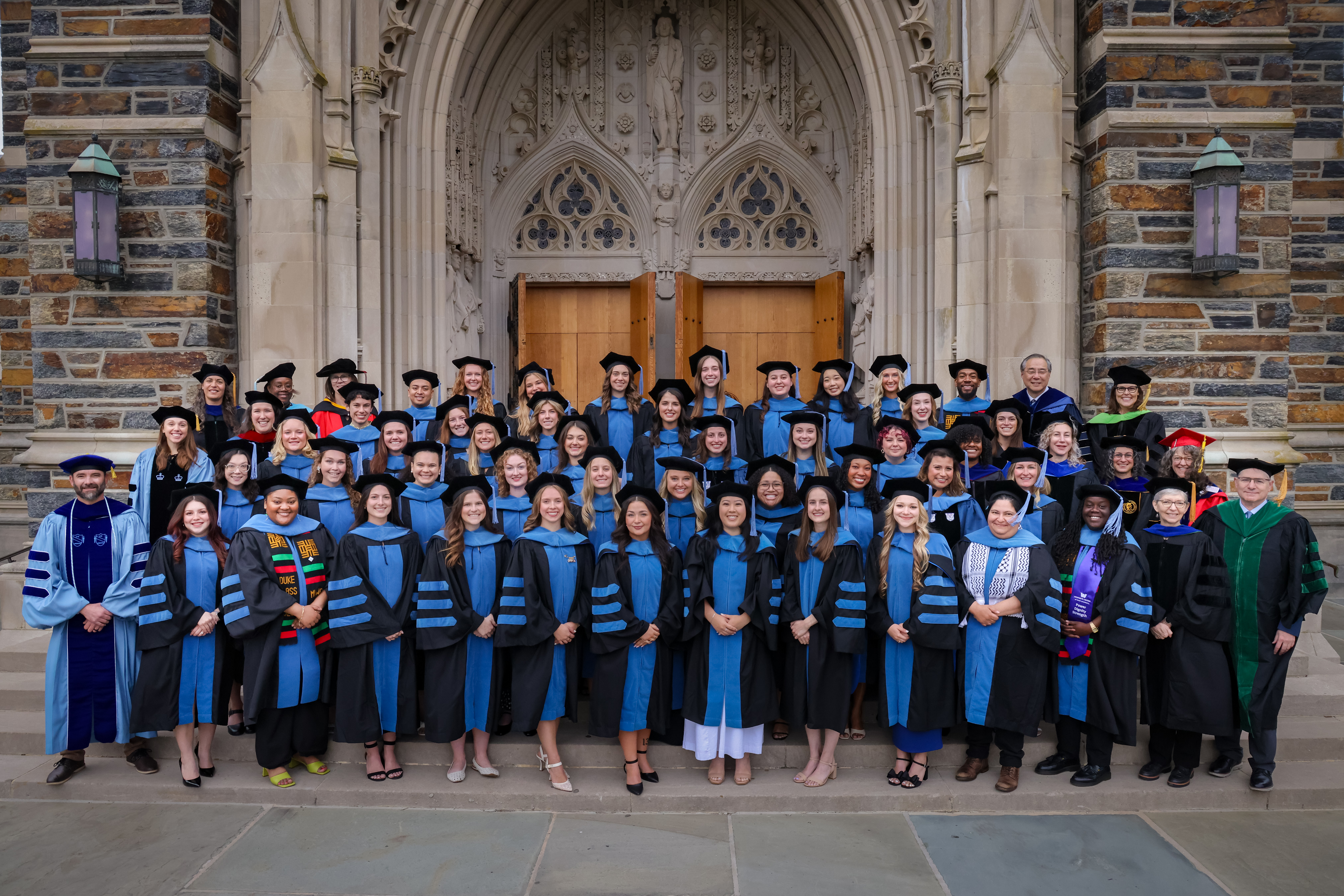 OTD class of 2026 poses for photo outside of Duke Chapel