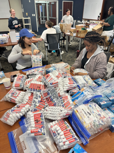 Students prepare basic supplies from donations each year to be distributed at the clinic. There is a direct cost to each student to participate in the program, however, for which donations are appreciated. 