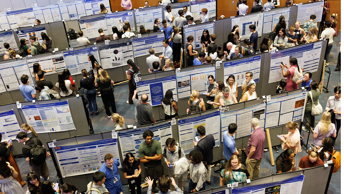 Overhead view of the research sympoisum