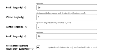 Screenshot from LIMSeq with the policy acknowledgment for sequencing