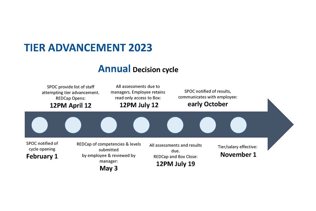 Timeline of the 2023 Tier Advancement cycle