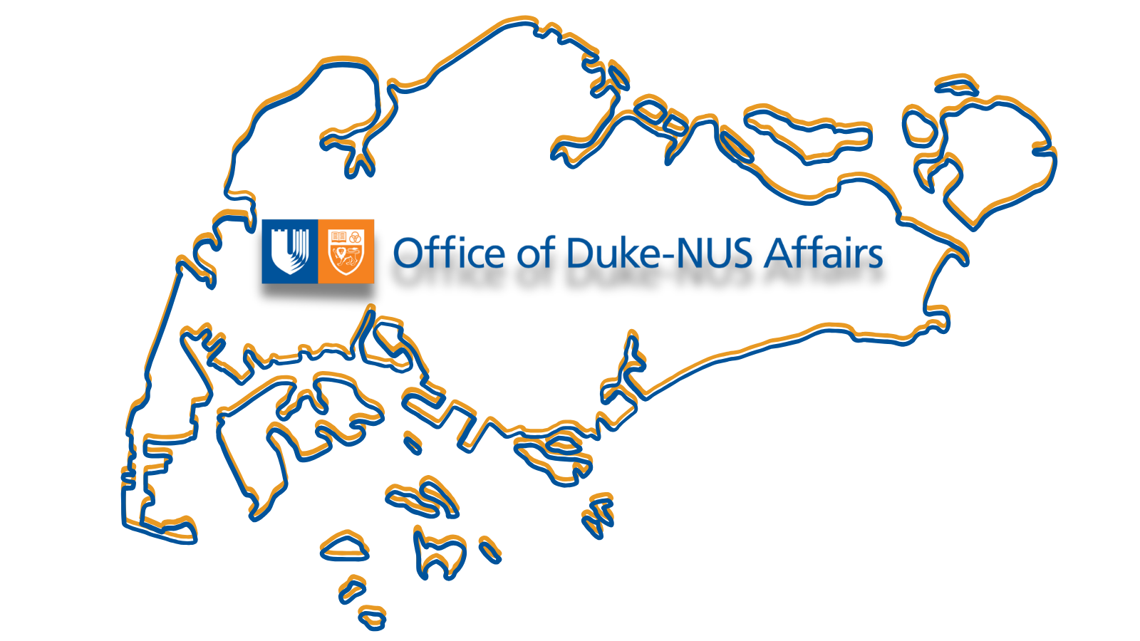 Image: A line drawing of a map of Singapore; Text: Office of Duke-NUS Affairs logo