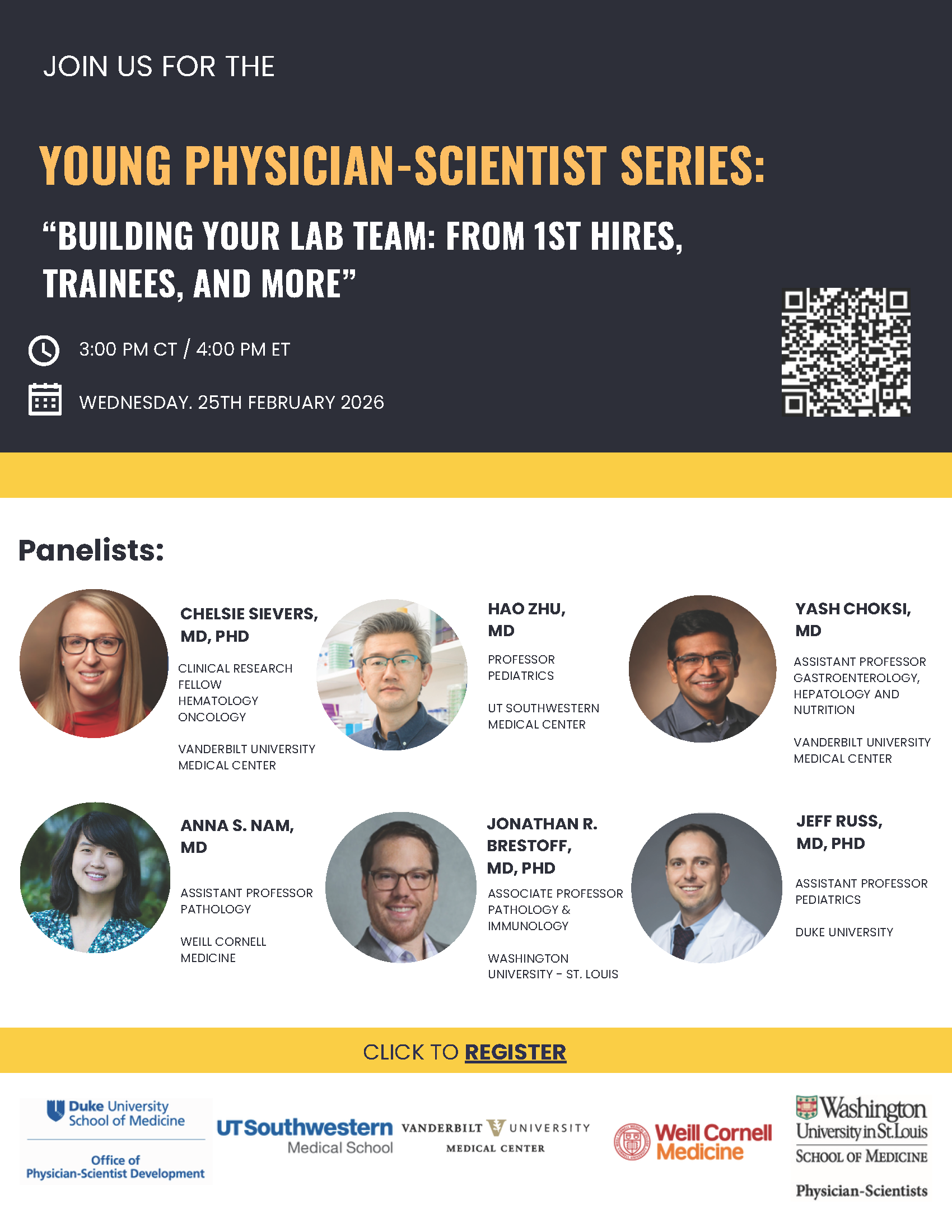 Headshots of panelists from February 2026 YPSS meeting