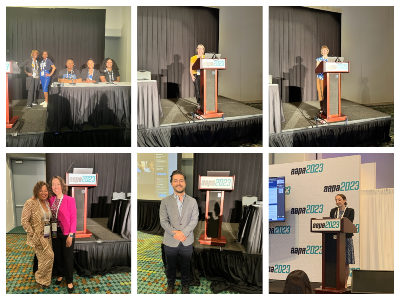 Collage of photos of presentations