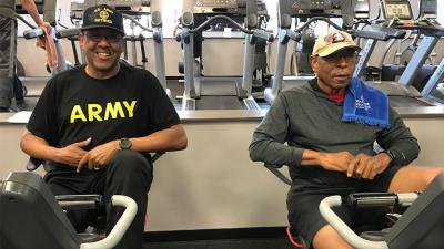 two men at a gym