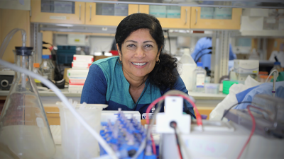 woman standing in lab