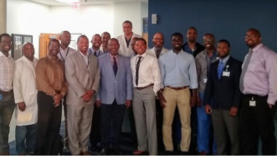 Group of Black male healthcare professionals and students