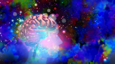 artistic rendering of a brain on psychedelic drugs 