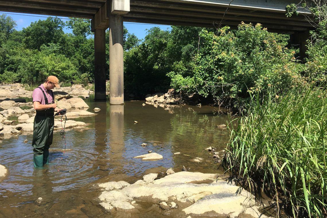 Duke researchers sampled water from the Haw River near Pittsboro. (Photo - Stapleton Lab)