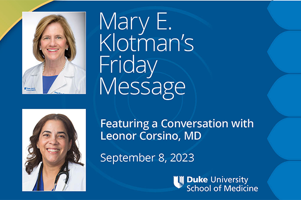 Mary Klotman's friday message and conversation with Leonor Corsino 