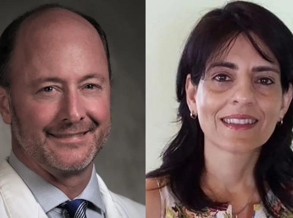 Head shot portraits of John Armstrong and Susan Halibi