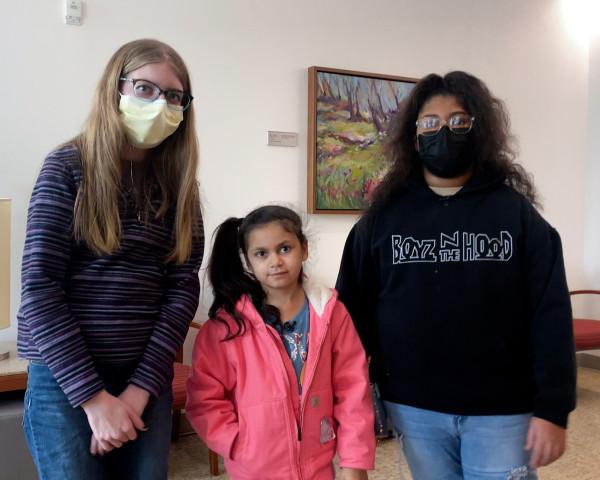 Portrait of three girls saved with a breakthrough heart transplant performed for the first time at Duke. 