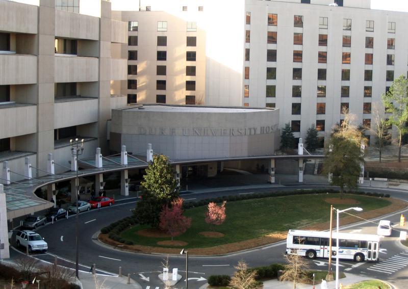 Photograph of the entrance to Duke University Hospital