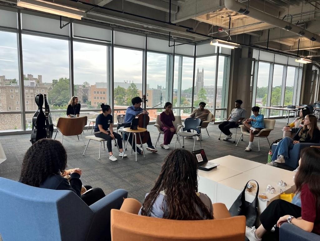 Interprofessional students gathered on the 6th floor of the Trent Semans Center for Health Education