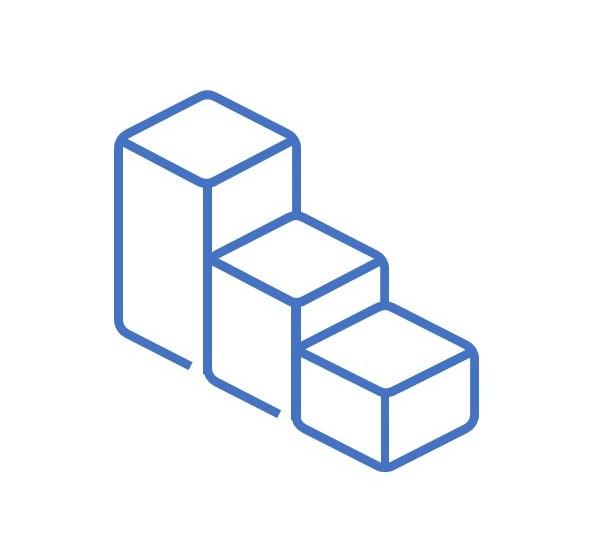 building blocks from one to three high