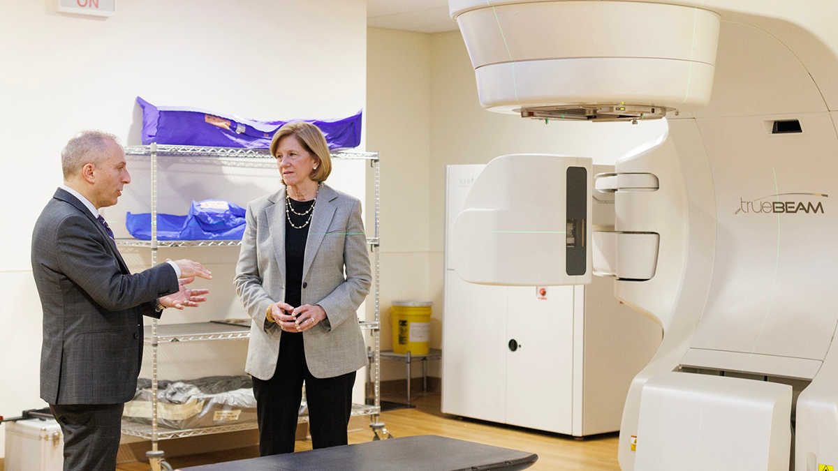 Dean Klotman and Dr. Sulman in a imaging room