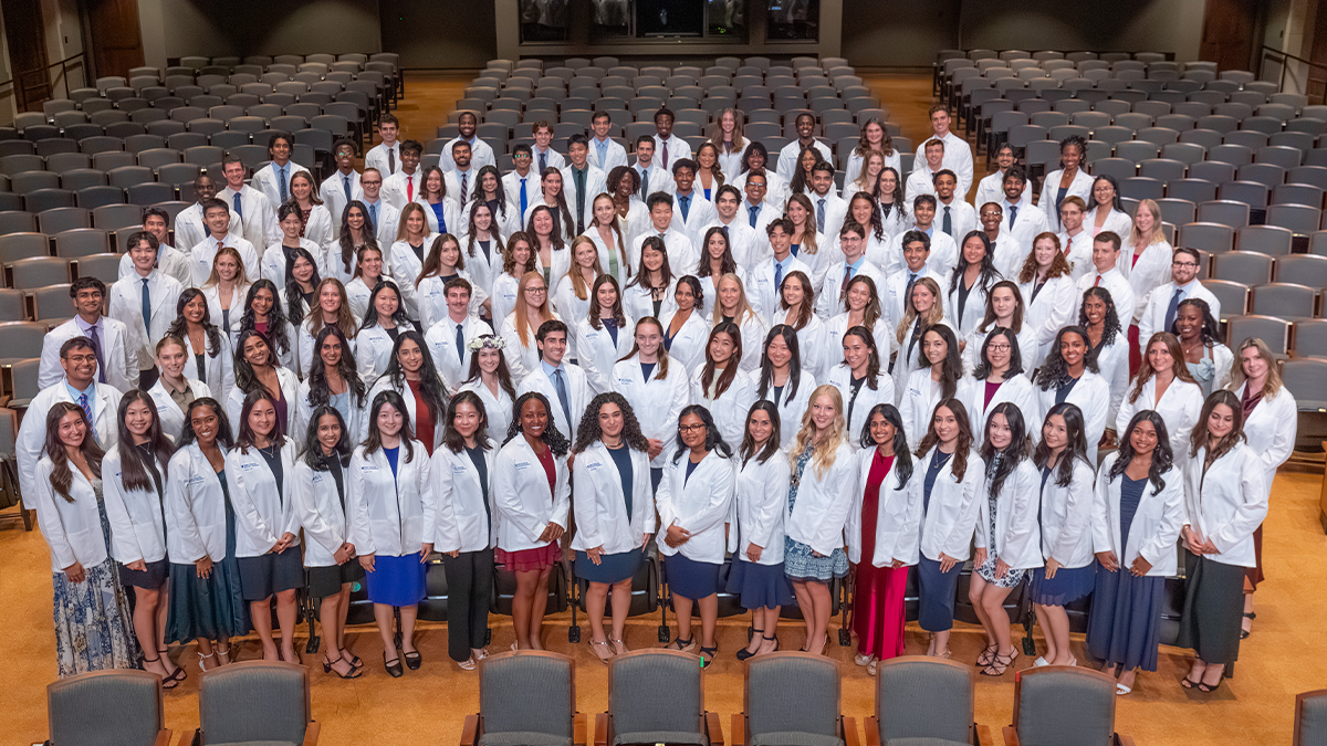 2026 Incoming class white coat photo