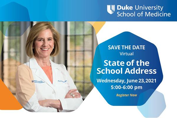 Save the date flyer for the 2021 Sate of the School Address. Wednesday, June 23, 2021. 5:00 - 5:00 pm