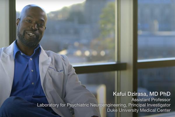 Kafui Dzirasa, MD, PhD being interviewed for the Black Men in White Coats Video Series