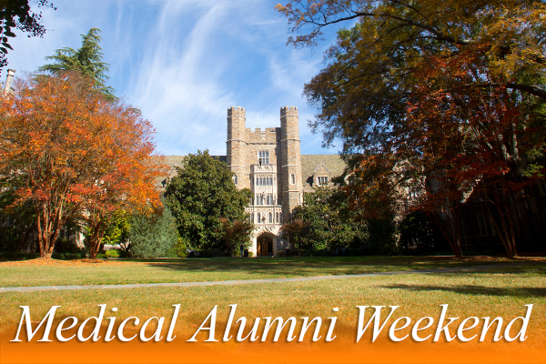 Davison Building with Medical Alumni Weekend Logo