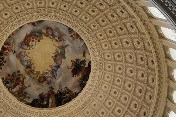 Interior of the Dome of the US Capitol